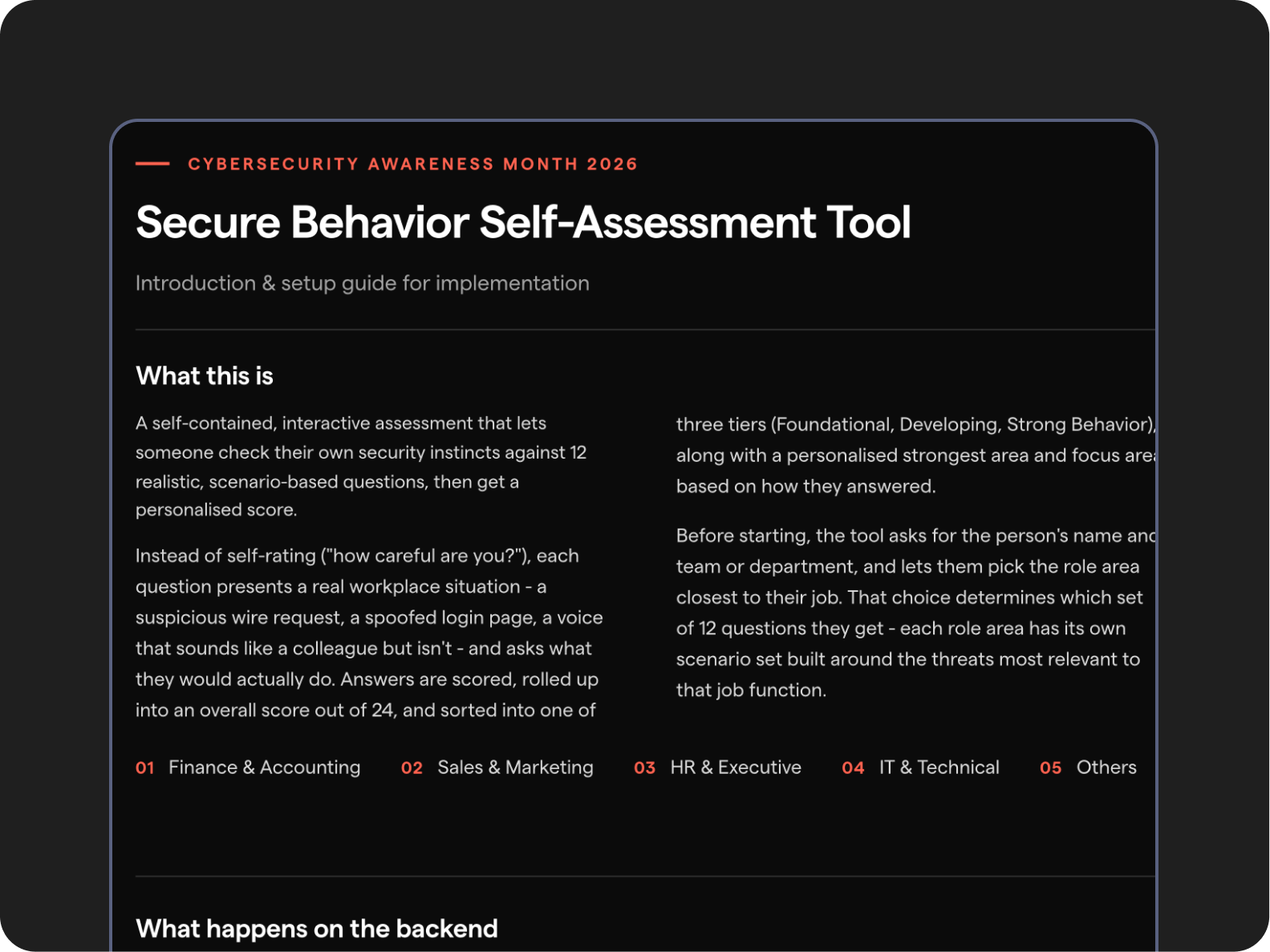 Secure Behavior Assessment